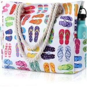 Beach Bag for Women Slippers